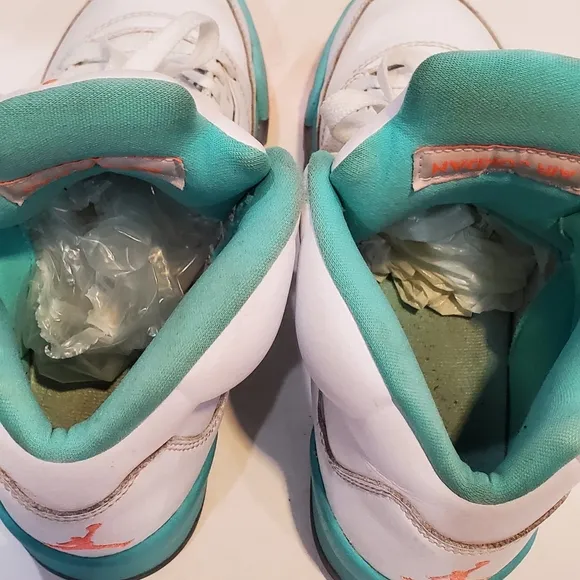 Jordan 5y 440892-100 youth 5 sneakers Miami dolphin color great retro