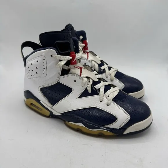 Jordan 6 Retro Mens 9.5 Olympic Blue White Sneakers 2012 384664-130 Nike