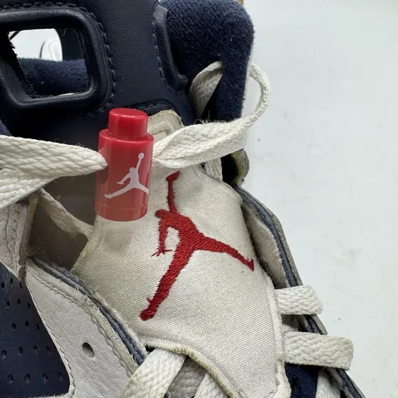 Jordan 6 Retro Mens 9.5 Olympic Blue White Sneakers 2012 384664-130 Nike