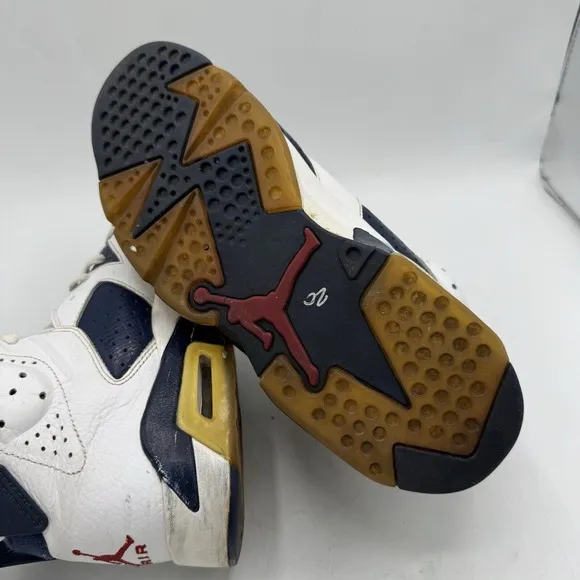 Jordan 6 Retro Mens 9.5 Olympic Blue White Sneakers 2012 384664-130 Nike
