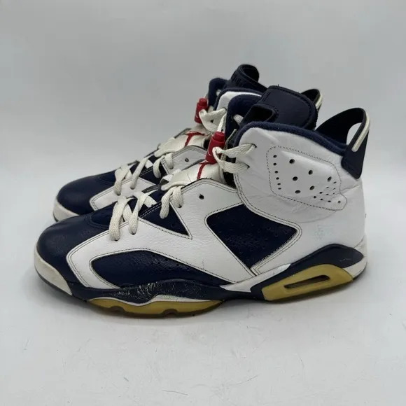 Jordan 6 Retro Mens 9.5 Olympic Blue White Sneakers 2012 384664-130 Nike