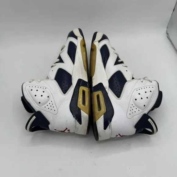 Jordan 6 Retro Mens 9.5 Olympic Blue White Sneakers 2012 384664-130 Nike
