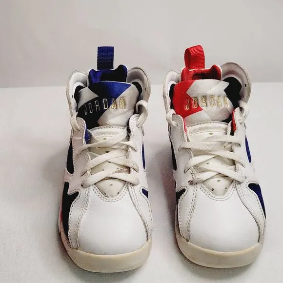 Jordan 7 retro Olympic red white and blue toddler sneakers Size 11