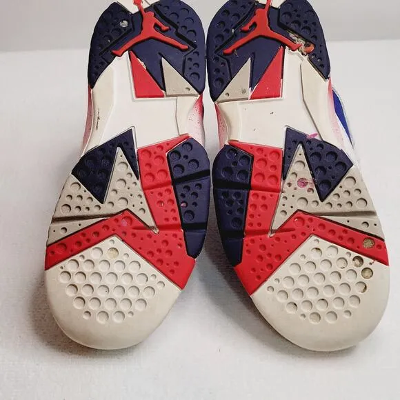 Jordan 7 retro Olympic red white and blue toddler sneakers Size 11