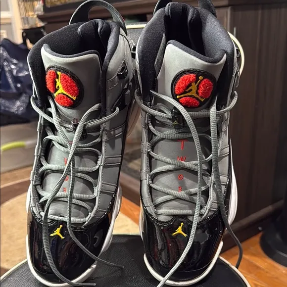 Jordan Black and Gray Retro Sneakers