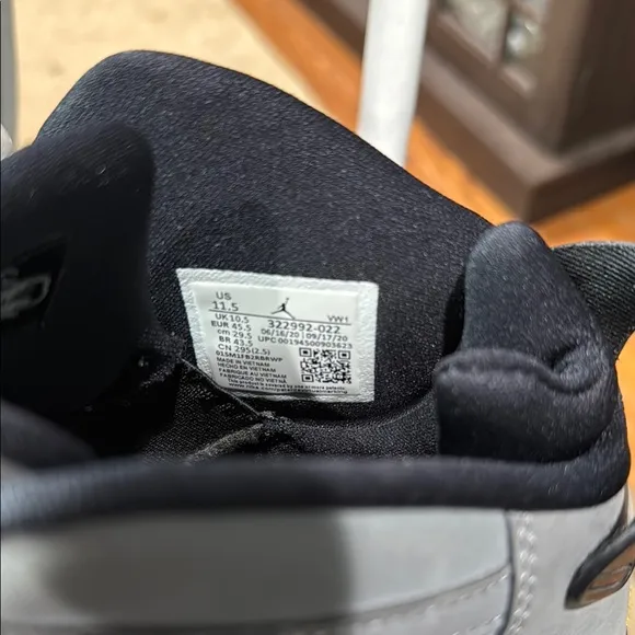 Jordan Black and Gray Retro Sneakers