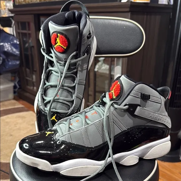 Jordan Black and Gray Retro Sneakers