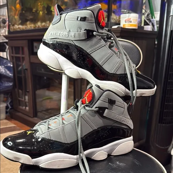 Jordan Black and Gray Retro Sneakers