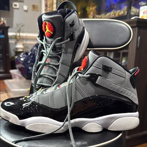 Jordan Black and Gray Retro Sneakers
