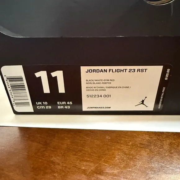 Jordan Flight 23 Black Sneakers Size Men’s 11 New
