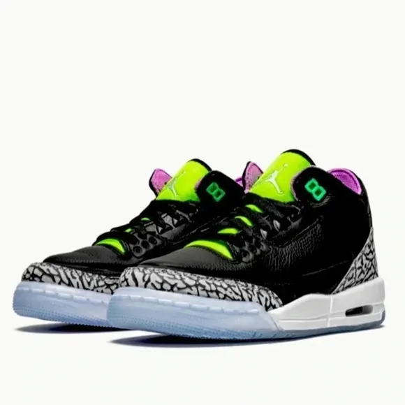 Jordan Retro 3 GS Sneakers Electric Green New