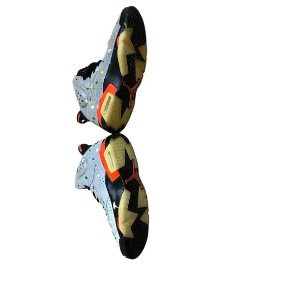 Jordan Retro 6 Paint Splatter Sneakers Sz 8.5