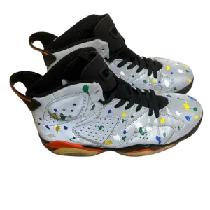 Jordan Retro 6 Paint Splatter Sneakers Sz 8.5