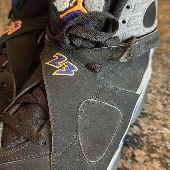 Jordan Retro 8 Phoenix suns Black and Blue Sneakers EUC 10.5