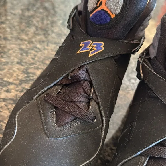 Jordan Retro 8 Phoenix suns Black and Blue Sneakers EUC 10.5
