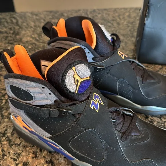 Jordan Retro 8 Phoenix suns Black and Blue Sneakers EUC 10.5
