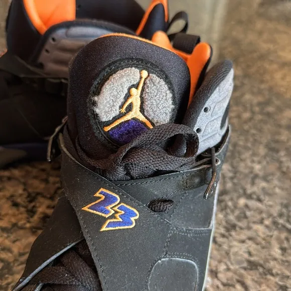 Jordan Retro 8 Phoenix suns Black and Blue Sneakers EUC 10.5