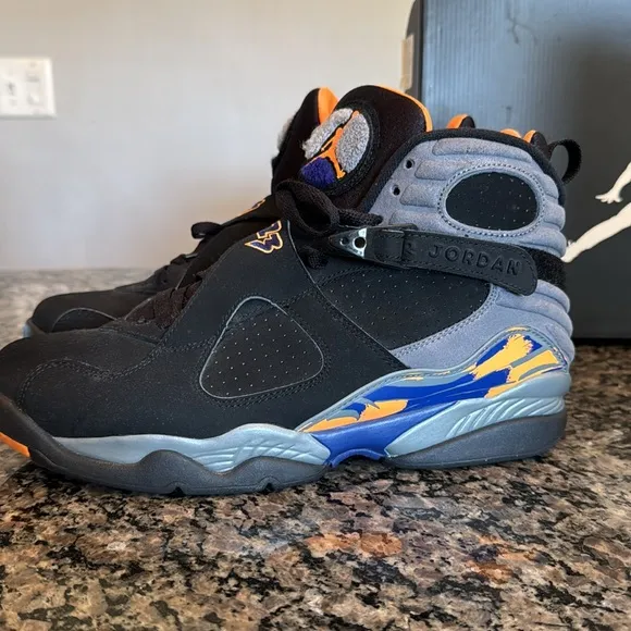 Jordan Retro 8 Phoenix suns Black and Blue Sneakers EUC 10.5