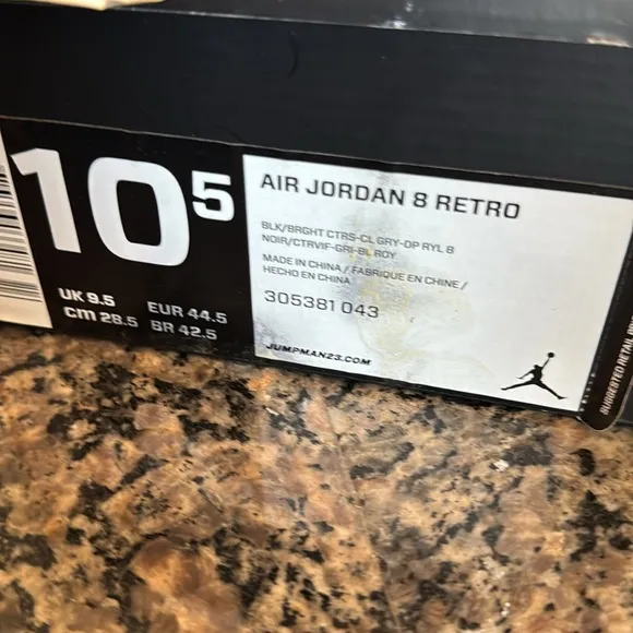 Jordan Retro 8 Phoenix suns Black and Blue Sneakers EUC 10.5