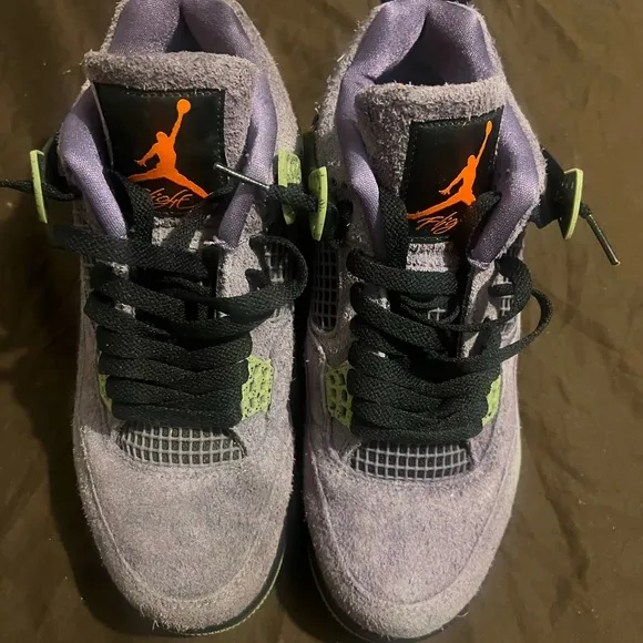 Jordan Sneakers in Purple and Green Retro 4 Canyon Purple