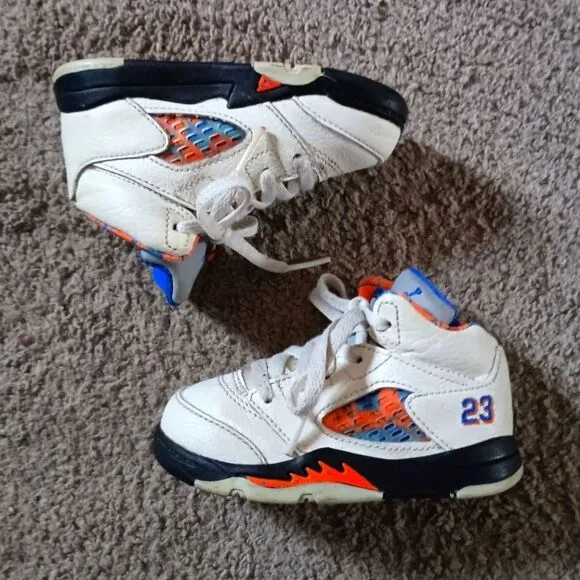Jordan Retro 5 International Flight Sail Orange Toddler Sz 6C 440890-148 Sneaker