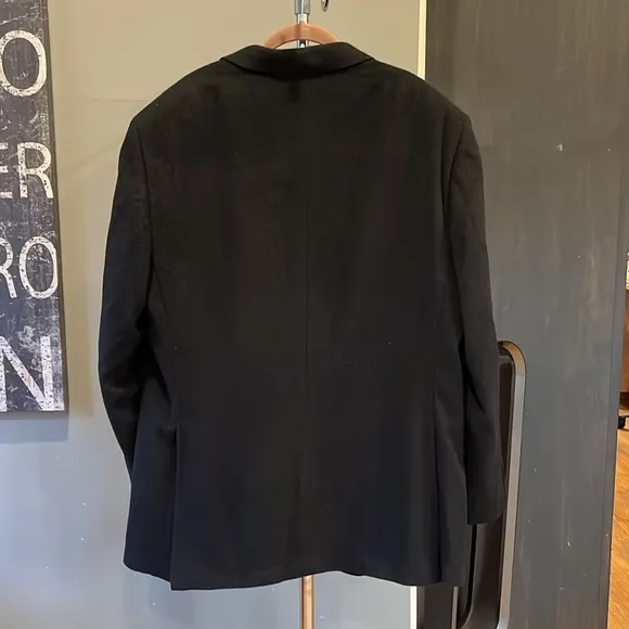📕Jos. A Bank Tailored Fit camel hair sports coat blazer black 48L