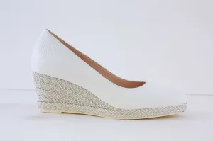 JOSE SAENZ - 6019-BG HIGH WEDGE ESPADRILL SHOE - WHITE
