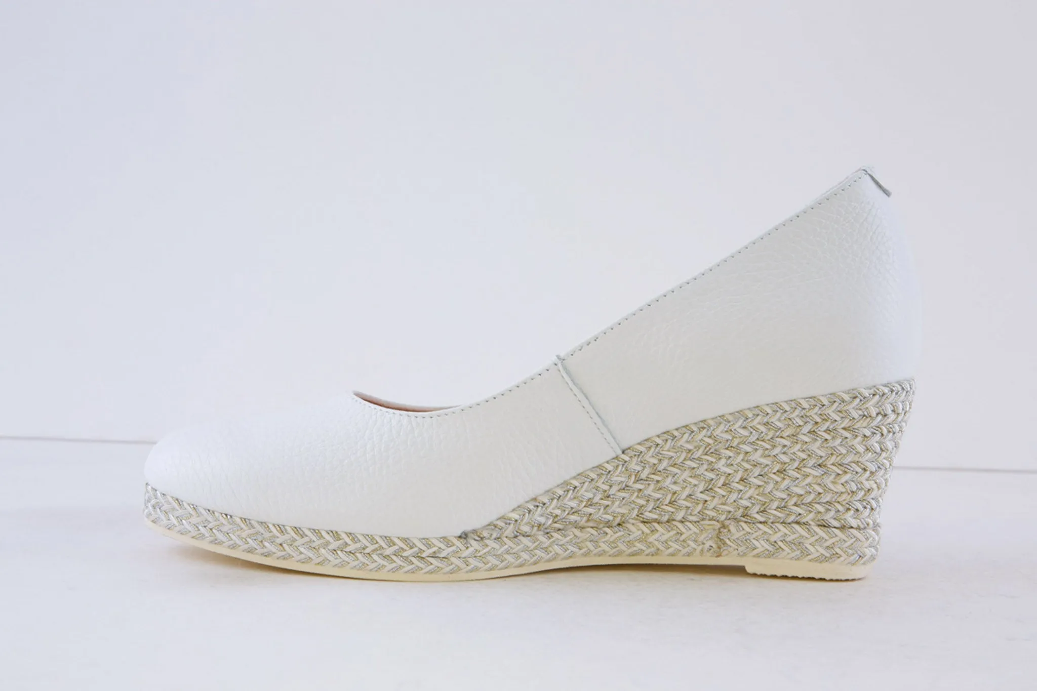 JOSE SAENZ - 6019-BG HIGH WEDGE ESPADRILL SHOE - WHITE