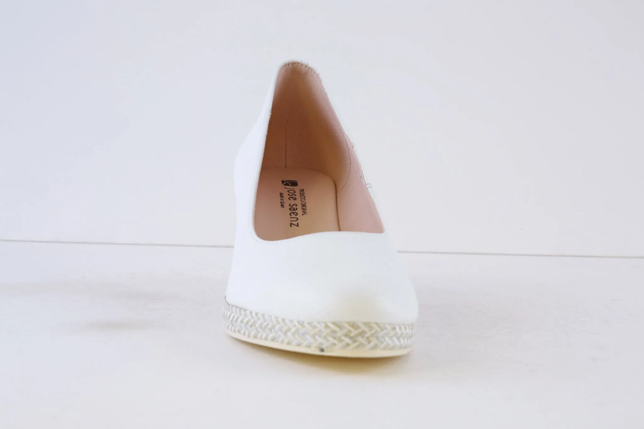 JOSE SAENZ - 6019-BG HIGH WEDGE ESPADRILL SHOE - WHITE