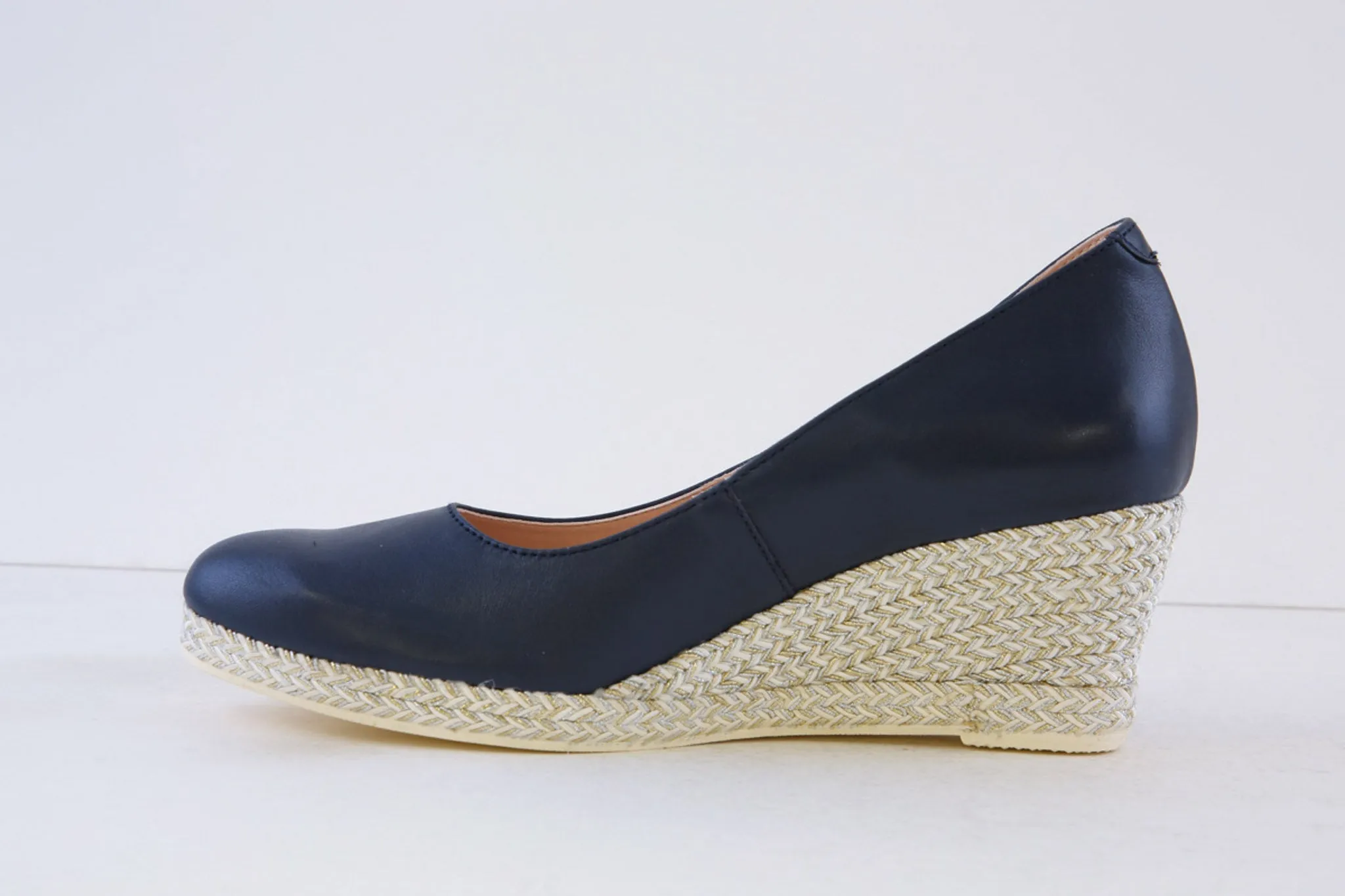 JOSE SAENZ - 6019-L HIGH WEDGE ESPADRILL SHOE - NAVY