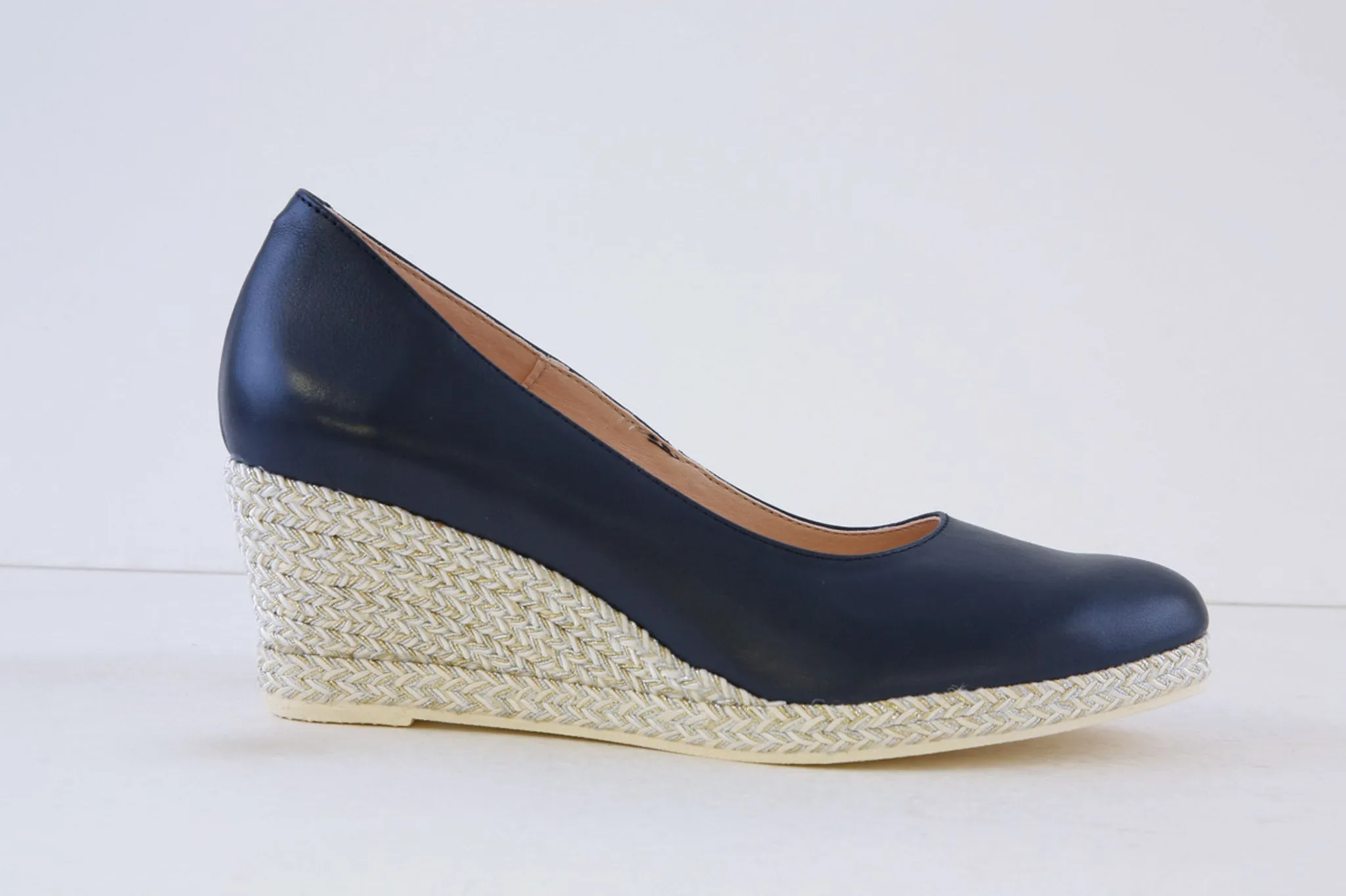 JOSE SAENZ - 6019-L HIGH WEDGE ESPADRILL SHOE - NAVY