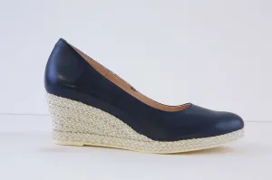 JOSE SAENZ - 6019-L HIGH WEDGE ESPADRILL SHOE - NAVY