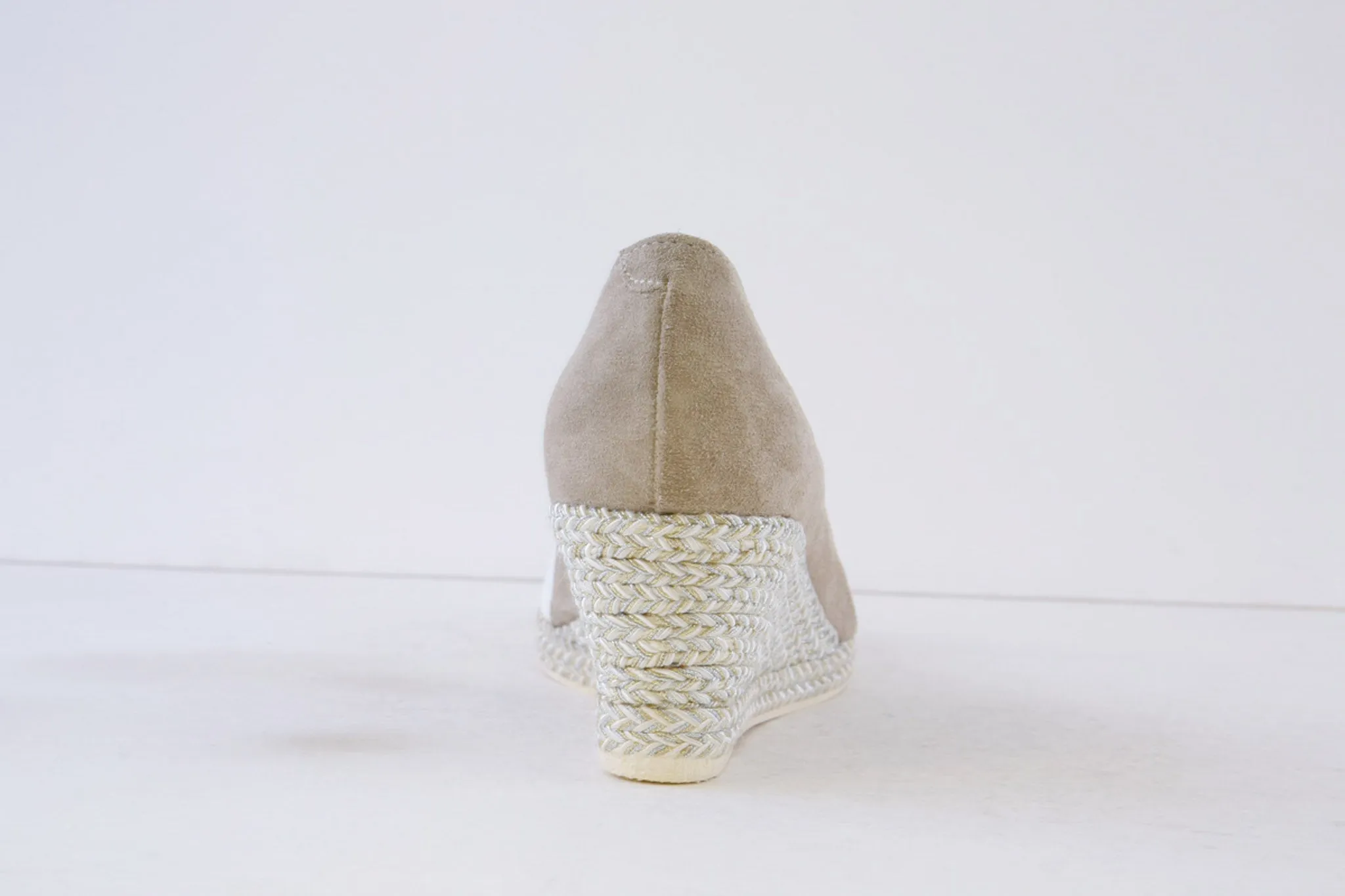 JOSE SAENZ - 6029-BG-A HIGH WEDGE ESPADRILL SHOE - WHITE/SAND