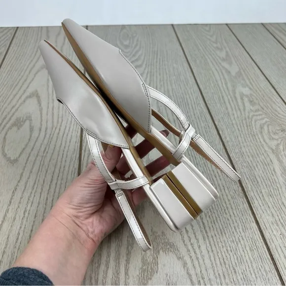 Journee Collection Paislee Women's Square Toe Slingback Flats 6.5 Beige $85