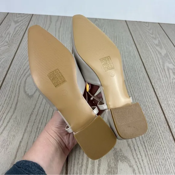 Journee Collection Paislee Women's Square Toe Slingback Flats 6.5 Beige $85
