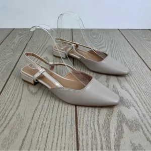 Journee Collection Paislee Women's Square Toe Slingback Flats 6.5 Beige $85