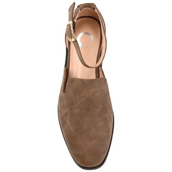 Journee Collection Womens Loreta Buckle Square Toe Loafer Flats Brown 8.5