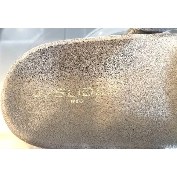 J/Slides Elegant Women's Sandals in Gold Leather Slip On Suze 9