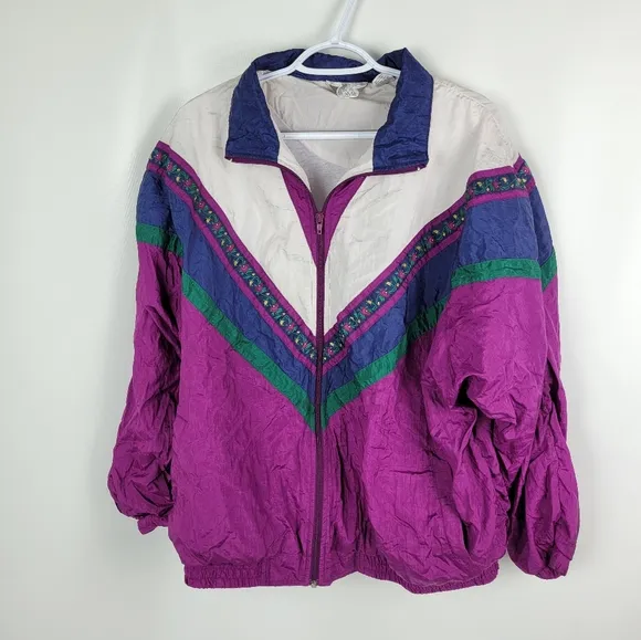 JUST FOR WOMEN Vintage Windbreaker Jacket Sz 2X