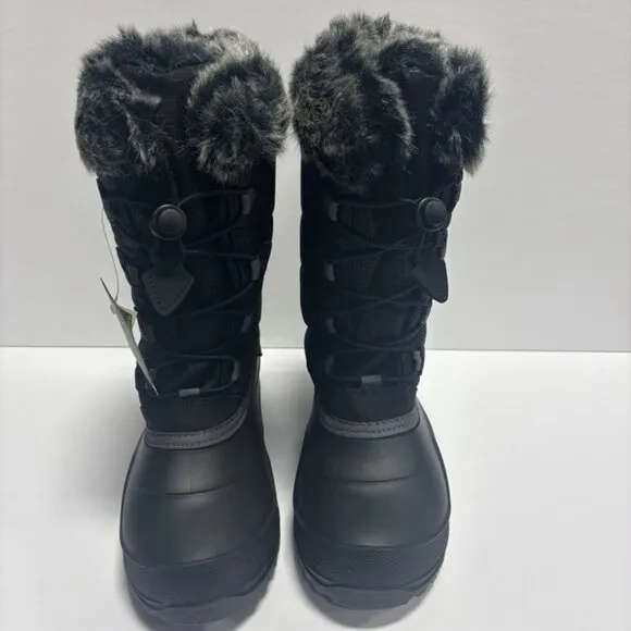 Kamik Big Kids’ Snow Angel Black Winter Boots, Girls’ Size 4 M
