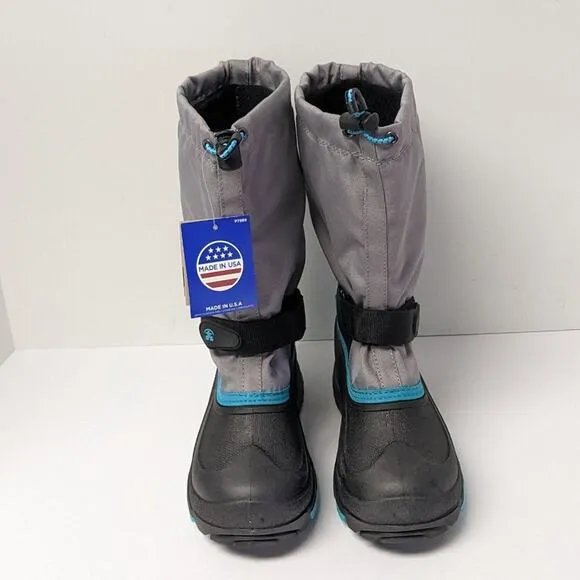 Kamik Waterbug Waterproof Winter Boots, Grey, Big Kids 6 Wide