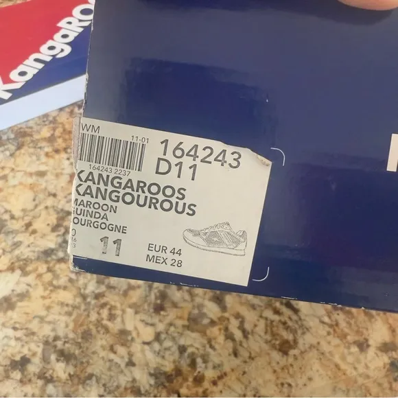 kangaROOS Maroon/Red and White Sneakers with Suede Accents