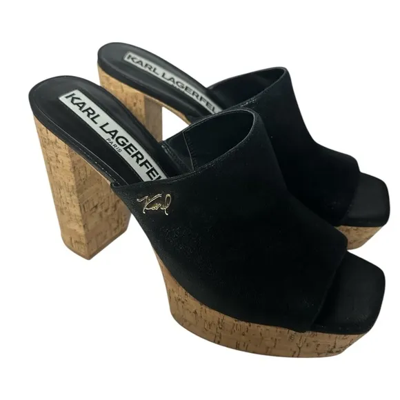 Karl Lagerfield Paris women’s hensley slip on leather mules size 10M/ 41B