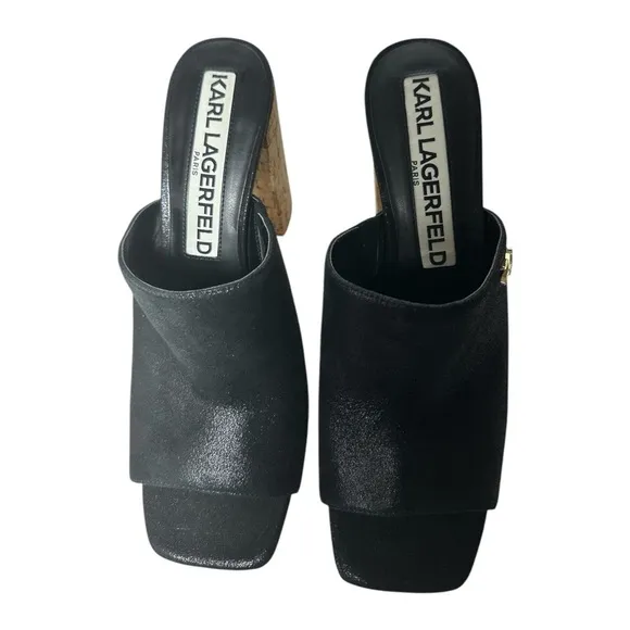 Karl Lagerfield Paris women’s hensley slip on leather mules size 10M/ 41B
