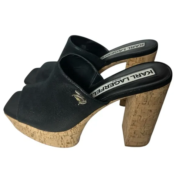 Karl Lagerfield Paris women’s hensley slip on leather mules size 10M/ 41B