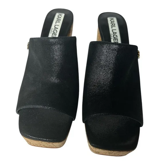Karl Lagerfield Paris women’s hensley slip on leather mules size 10M/ 41B