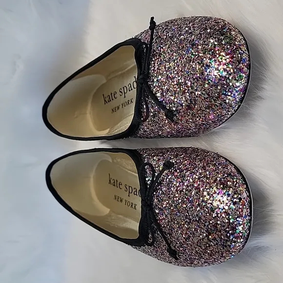 KATE SPADE Multicolor Confetti Glitter Sparkle Rounded Toe Slip On Ballet Flats