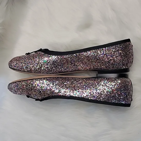 KATE SPADE Multicolor Confetti Glitter Sparkle Rounded Toe Slip On Ballet Flats