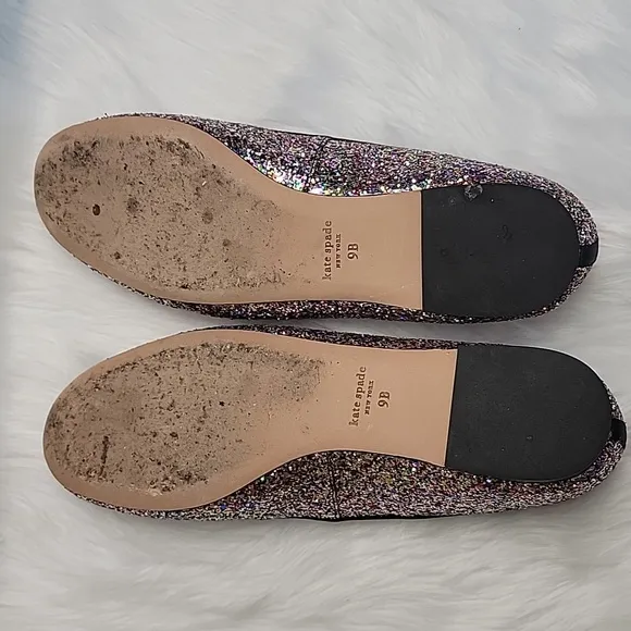 KATE SPADE Multicolor Confetti Glitter Sparkle Rounded Toe Slip On Ballet Flats