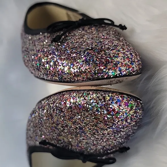 KATE SPADE Multicolor Confetti Glitter Sparkle Rounded Toe Slip On Ballet Flats